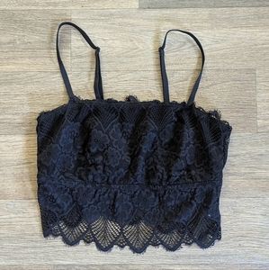 Aerie Lace Longline Black Bralette Size Small